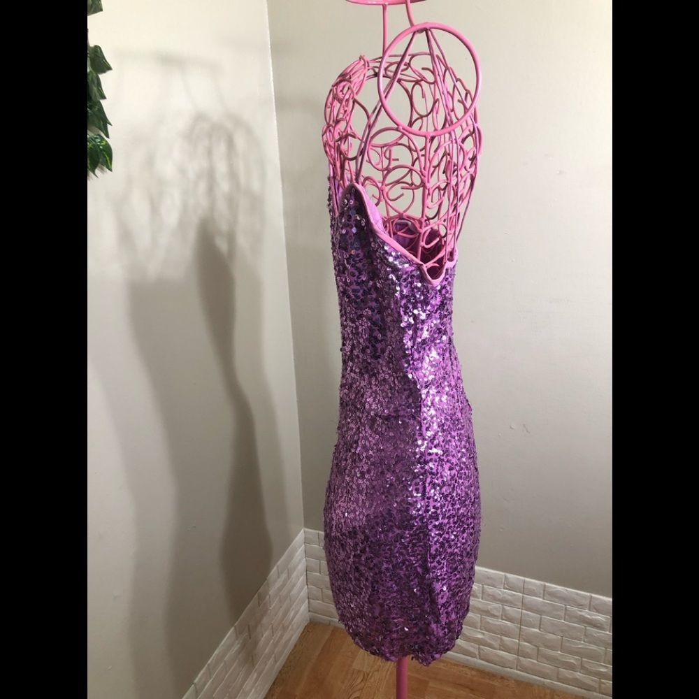 Cache Sequin Spaghetti Strap Mini Dress - image 3